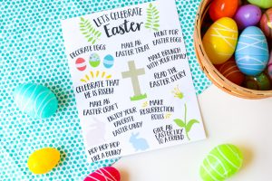 Let's Celebrate Easter FREE Printable Activity List on The Littles & Me