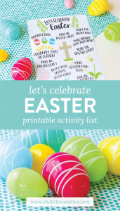 Let's Celebrate Easter Printable Activity List on The Littles & Me (With FREE Printable!)