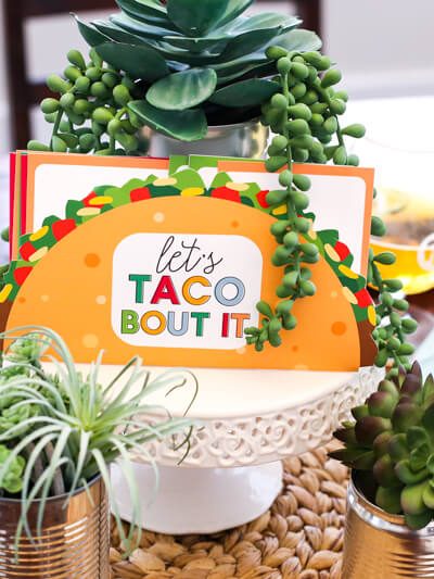 Let's Taco Bout it Family Night on The Littles & Me with FREE printable Taco Bar labels and conversation cards activity