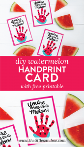 You're One in a Melon DIY Watermelon Card Tutorial with FREE printable by The Littles & Me