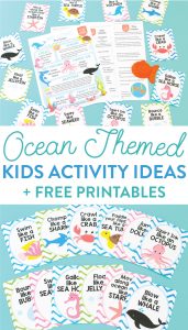 Ocean Themed Kids Activities with free printables and a full supplies list. Perfect to do with kids this summer!