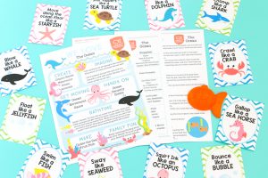 Ocean Themed Kids Activities with free printables and a full supplies list. Perfect to do with kids this summer!