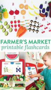 Practice Counting, Sorting, and so much more with these FREE Printable Farmer's Market Flashcards by Mama Life Inspiration on The Littles & Me
