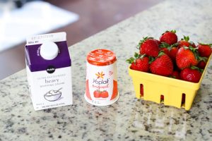 This easy Summer Strawberry Dip is perfect to make for a simple snack at the pool or even as a party treat. Change the flavor of the dip with the yogurt of your choice!