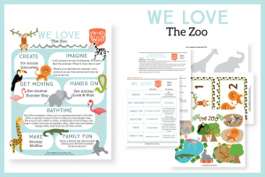 Zoo Themed Kids Activities with free printables and a full supplies list. Perfect to do with kids this summer!