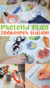 Here's all you need to create a Pretend Play Zookeeper Station! Includes a FREE Zookeeper Checklist.