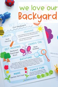 Backyard Kids Activities with FREE Printables!