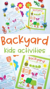 Backyard Kids Activities with FREE Printables!