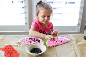 Learn how to make this super easy 3 ingredient Watermelon Slime. It's the perfect sensory activity to pair with the darling book The Watermelon Seed!