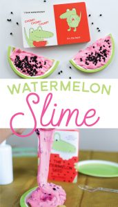 Learn how to make this super easy 3 ingredient Watermelon Slime. It's the perfect sensory activity to pair with the darling book The Watermelon Seed!