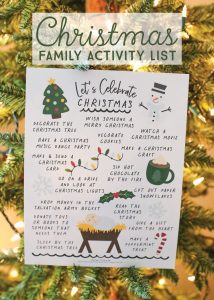Enjoy the season and create memories with this FREE printable Christmas Family Activity List!