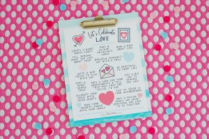 Get ready to celebrate Valentine's with this FREE Printable Let's Celebrate Love Family Activity List. Perfect way to teach your kiddos about the true meaning of LOVE and create fun memories together.