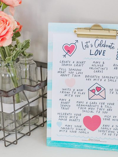 Get ready to celebrate Valentine's with this FREE Printable Let's Celebrate Love Family Activity List. Perfect way to teach your kiddos about the true meaning of LOVE and create fun memories together.