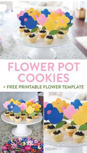 You know what they say...April showers bring May flowers! Get ready to celebrate SPRING with these darling Spring Flower Pot Cookies. Includes FREE printable template to make the flowers.