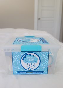 Add a little bit of sunshine to a rainy day by creating a Rainy Day Box ahead of time. It’s full of simple and creative ideas for a fun filled day at home. Includes FREE printables so you can make your own Rainy Day Box + a list of 25 Rainy Day Activities for Kids.