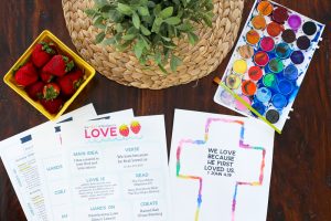 Looking for ways to point your kids to Jesus? This Fruit of the Spirit is LOVE Kids Activities pack is full of simple ideas to teach kids what love is in an engaging way. This hands on study of Galatians 5:22-23 is aimed to help your family connect, play, learn, and grow in God’s Word together.