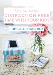 Are you wanting to put aside everyday distractions and carve out intentional time with your kids, but your phone keeps getting in the way of being fully present? Me too, mama! Learn how to create distraction free time with your kids, plus get the full tutorial to make a DIY phone box to help make mindlessly grabbing for your phone a thing of the past.