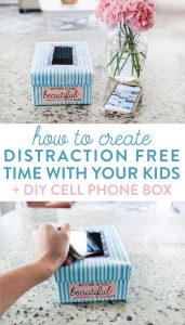 Are you wanting to put aside everyday distractions and carve out intentional time with your kids, but your phone keeps getting in the way of being fully present? Me too, mama! Learn how to create distraction free time with your kids, plus get the full tutorial to make a DIY phone box to help make mindlessly grabbing for your phone a thing of the past.